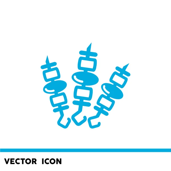 Barbacoa en brochetas icono — Vector de stock