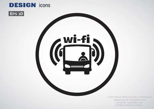 Buss wi-fi med föraren på — Stock vektor