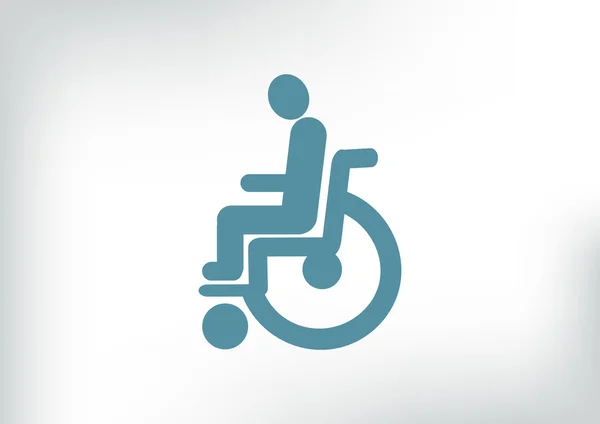 Disabled on wheelchair icon — Stock Vector
