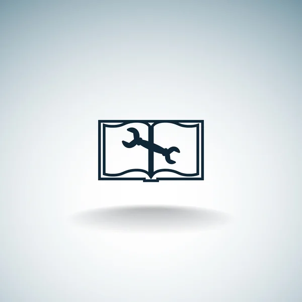 Icono de libro abierto, concepto de instrucción — Vector de stock