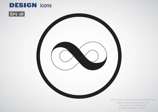 Símbolo infinito icono web — Vector de stock