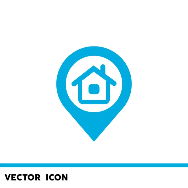 Emplacement de la maison pointeur icône simple — Image vectorielle