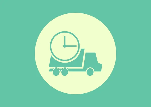 Caminhão simples com relógio —  Vetores de Stock