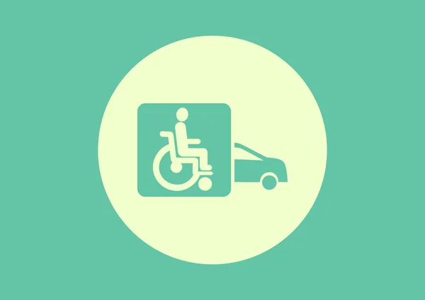 Handicap in auto-pictogram — Stockvector