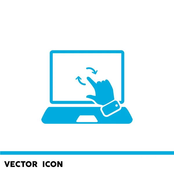 Scherm van de aanraking op laptop web pictogram — Stockvector