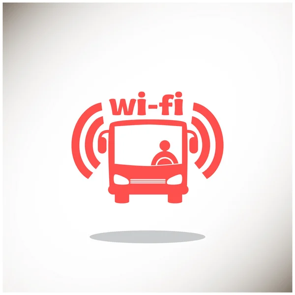 Bus wi-fi mit Fahrer an — Stockvektor