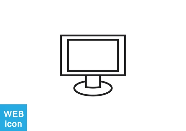 Pantalla de monitor en blanco icono web — Archivo Imágenes Vectoriales