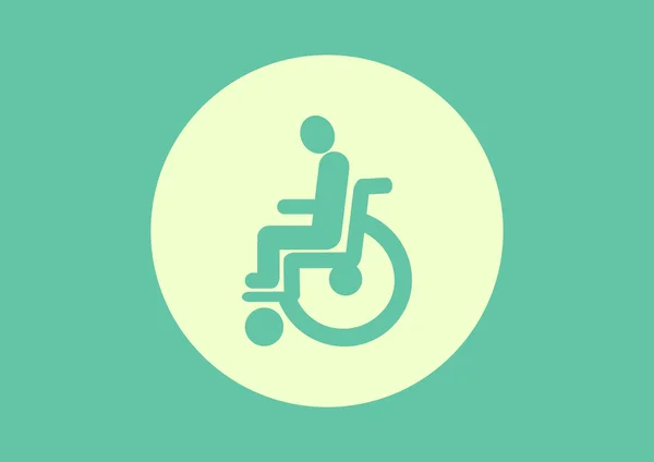 Handicapés sur icône fauteuil roulant — Image vectorielle