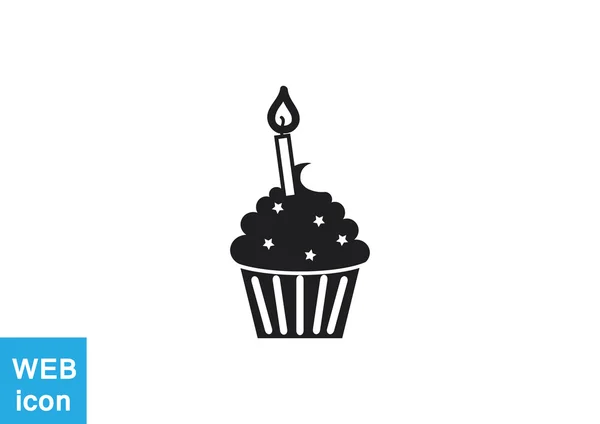 Dessert Cupcake avec bougie — Image vectorielle