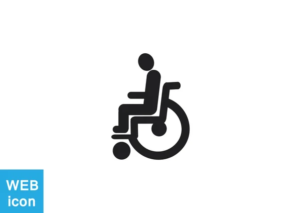 Disabled on wheelchair icon — Stock Vector