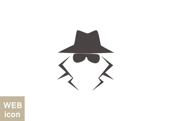 Anonymous spy agent icon — Stock Vector