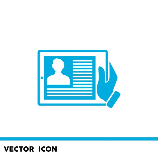 Periódico en un icono de mano — Vector de stock