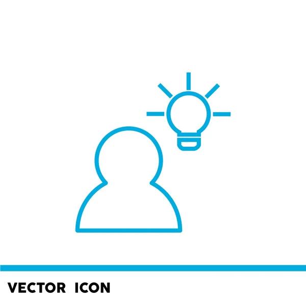 人間と電球のシンプルなアイコン — ストックベクタ