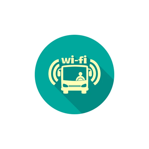 Bus wi-fi mit Fahrer an — Stockvektor