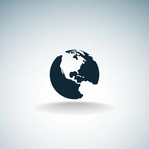 Planet earth web icon, illustrazione vettoriale contorno — Vettoriale Stock