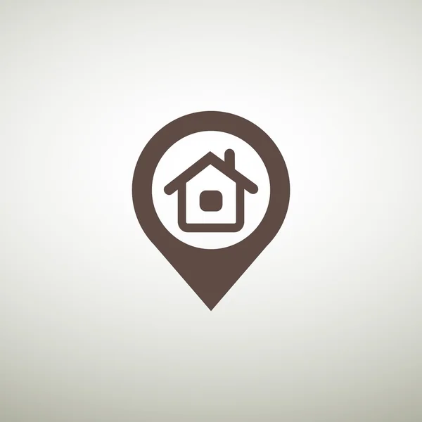 Casa ubicación puntero icono simple — Vector de stock