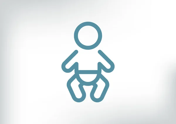 Baby-Symbol in einfachen Linien — Stockvektor