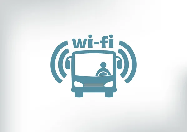 Bus wi-fi con conductor encendido — Archivo Imágenes Vectoriales