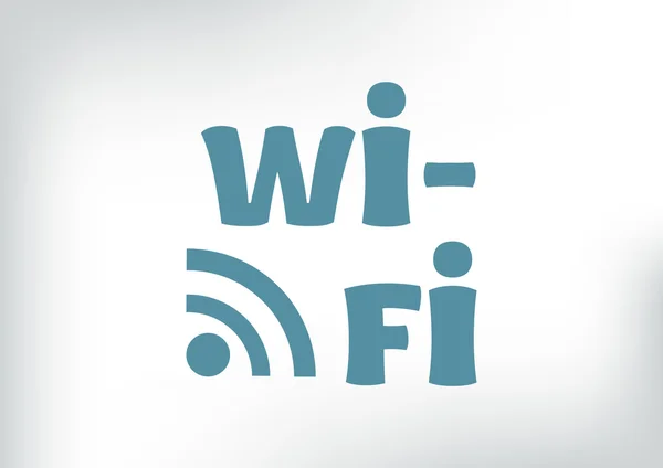 Wi-Fi-Inschrift mit Wellen-Symbol — Stockvektor