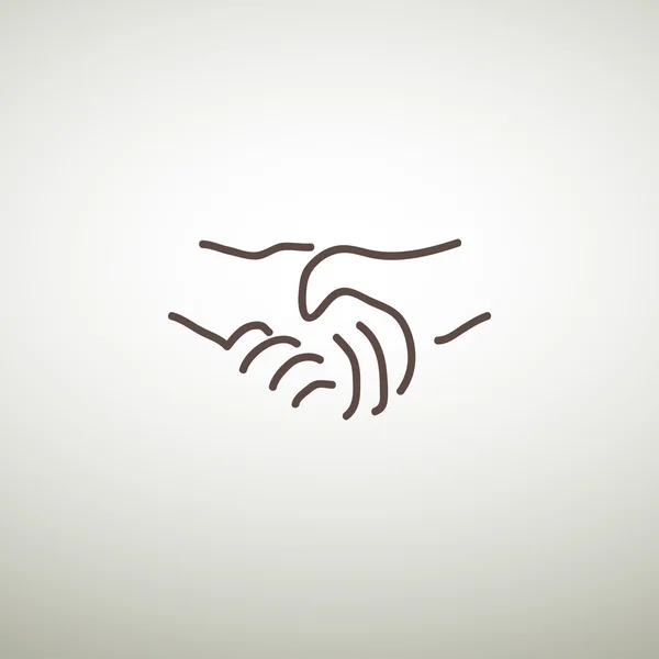 Handshake ícone web simples, ilustração vetor esboço — Vetor de Stock