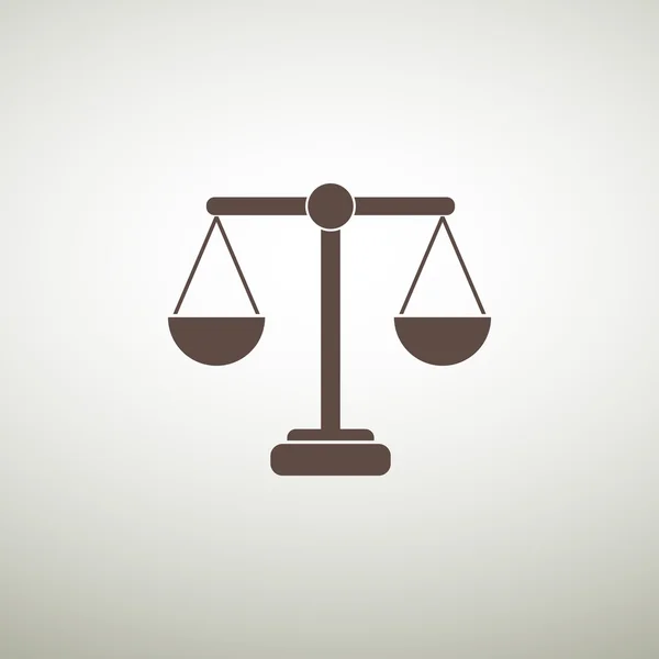 Schalen van Justitie eenvoudige web pictogram — Stockvector