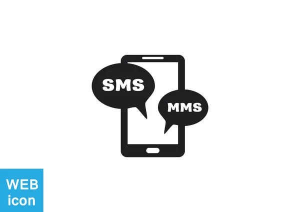 Smartphone with sms bubbles icon — Stock Vector