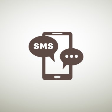 Sms kabarcıklar simgesi ile Smartphone