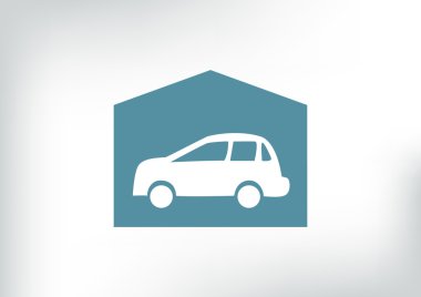 Garajda araba basit simgesiyle
