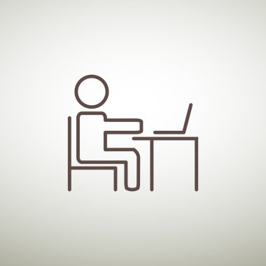 Adam masada dizüstü bilgisayar kutsal kişilerin resmi ile