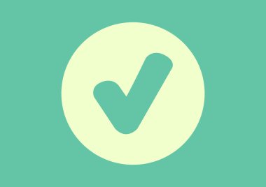 Chek işareti ile kene simgesi