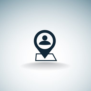 İnsan konum işaretçisi basit simgesine