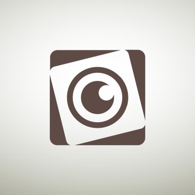 Objektif göz web simgesi, anahat vektör çizim