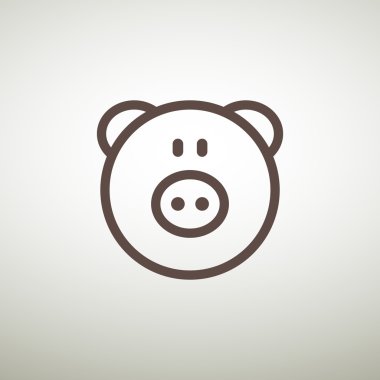 Domuz kafa basit web simgesi