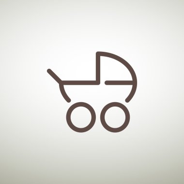 Basit bebek arabası anahat web simgesi