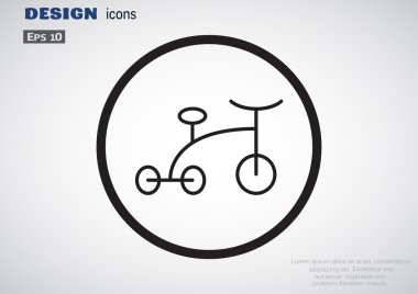 Bebek üç tekerlekli bisiklet simgesi