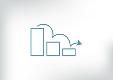 Grafik simgesi üzerinde Eğri ok