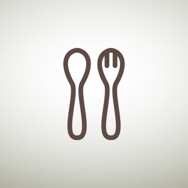 Basit çatal kaşık ve çatal