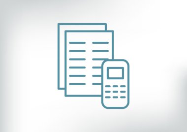 Cep telefonu web simgesi olan kağıtları