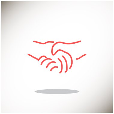 El sıkışma basit web simgesi, anahat vektör çizim