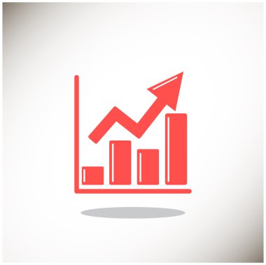 Yükselen grafik basit web simgesi