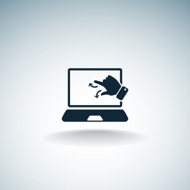 Dokunmatik ekranda dizüstü web simgesi