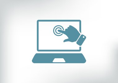 Dokunmatik ekranda dizüstü web simgesi