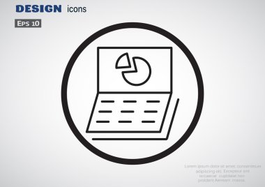 Basit laptop ile grafik ekran üzerinde