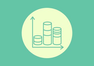 Sütunlar basit web simgesi ile grafik