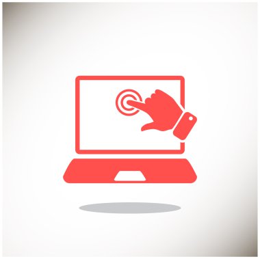 Dokunmatik ekranda dizüstü web simgesi