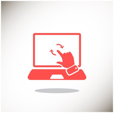 Dokunmatik ekranda dizüstü web simgesi