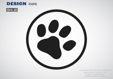 Köpek pençe parça basit simgesi