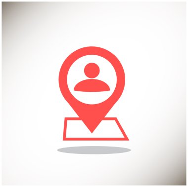 İnsan konum işaretçisi basit simgesine