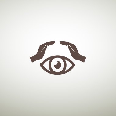 İnsan göz ve ellerini web simgesi