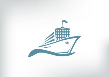 Dalga web simgesi üzerinde gemi